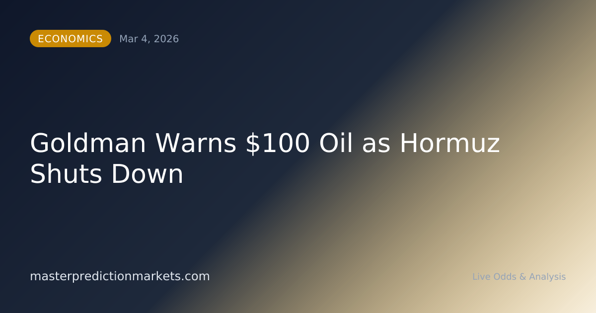 Goldman Warns $100 Oil as Hormuz Shuts Down