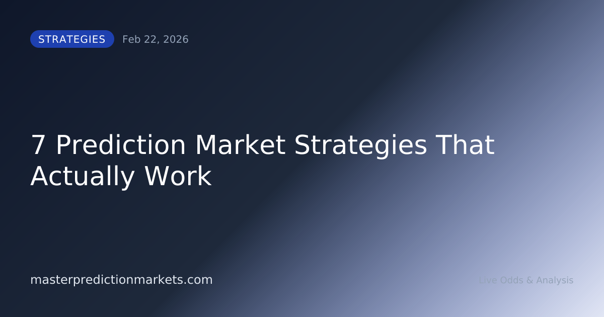 7 Prediction Market Strategies That Actually Work